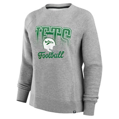 New York Jets Women's Hit Hard Fleece Pullover Sweatshirt - Heather Gray Pullover