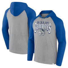 Dallas Cowboys Under Center Long Sleeve Hoodie T-Shirt - Silver/Navy Hoodies