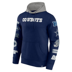 Dallas Cowboys Patched Out Pullover Hoodie - Navy/Silver Hoodies