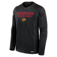 Chicago Blackhawks Fanatics Authentic Pro Rink Tech Long Sleeve T-Shirt - Black | US 200869647