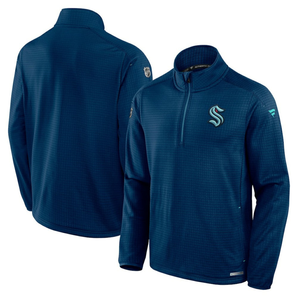 Seattle Kraken Fanatics Authentic Pro Rink Quarter-Zip Jacket - Navy | US 200869962