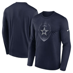 Dallas Cowboys Icon Legend Performance Long Sleeve T-Shirt - Navy T-shirts