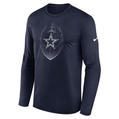 Dallas Cowboys Icon Legend Performance Long Sleeve T-Shirt - Navy T-shirts