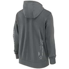 Dallas Cowboys Primetime Club Full-Zip Hoodie - Charcoal Hoodies