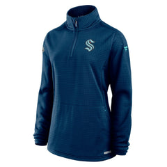 Seattle Kraken Fanatics Women's Authentic Pro Rink Lightweight Quarter-Zip Pullover Sweatshirt - Deep Sea Blue | US 200870445