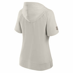 Detroit Red Wings Fanatics Women's Authentic Pro Road Short Sleeve V-Neck Pullover Hoodie - Cream | US 200871383