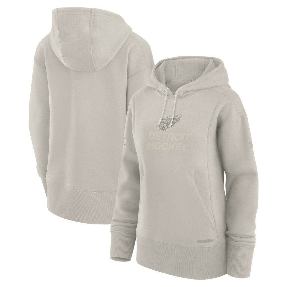 Detroit Red Wings Fanatics Women's Authentic Pro Road Pullover Hoodie - Cream | US 200871455