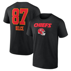 Travis Kelce Kansas City Chiefs Team Wordmark Player Name & Number T-Shirt - Black T-shirts