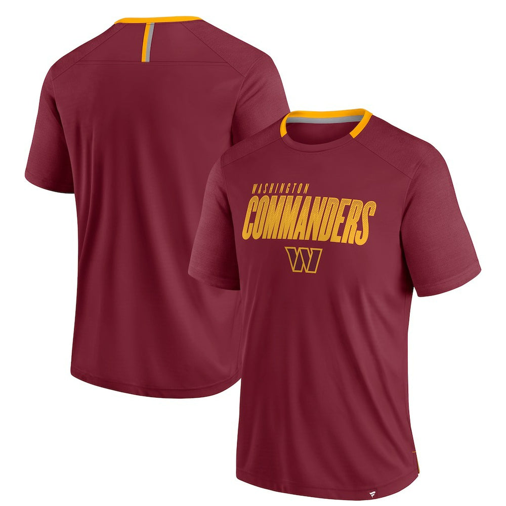Washington Commanders Defender Fade Slant T-Shirt - Burgundy T-shirts