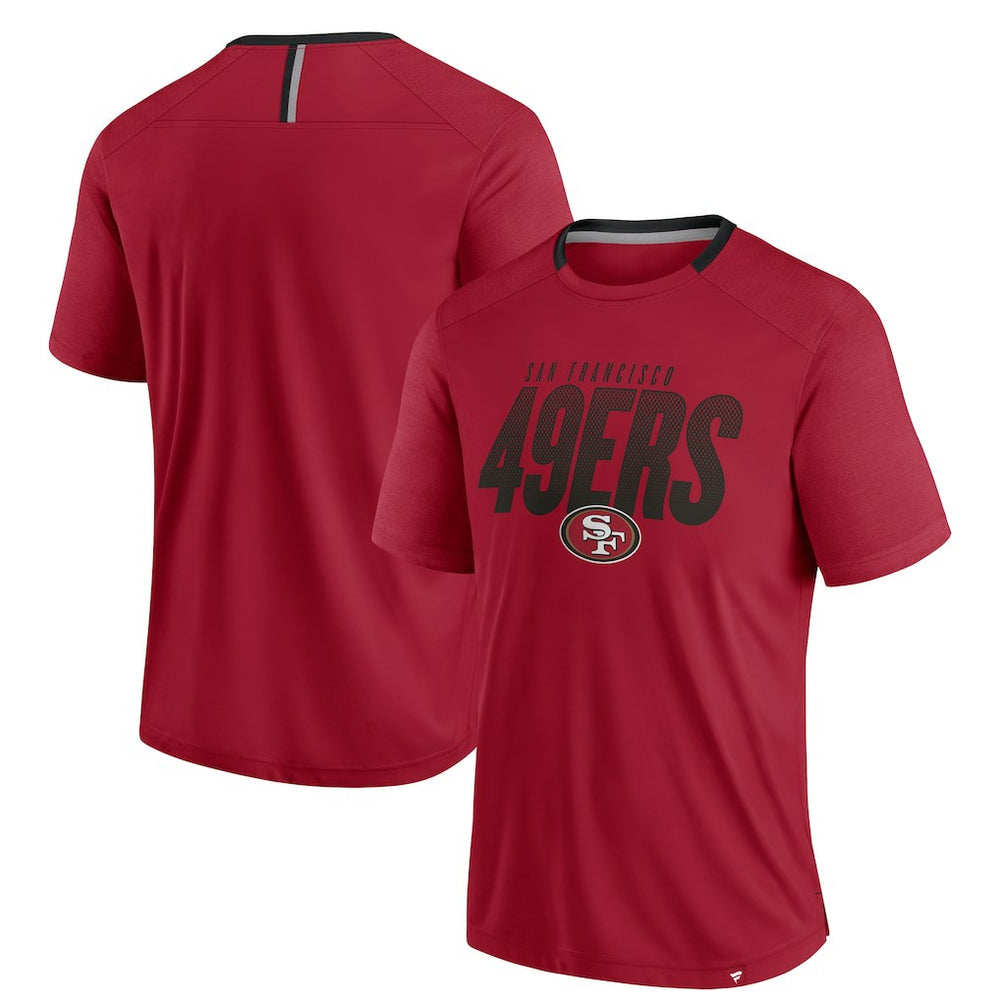 San Francisco 49ers Defender Fade Slant T-Shirt - Scarlet T-shirts