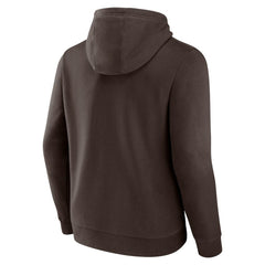 Cleveland Browns Geometric Chrome Pullover Hoodie - Brown Hoodies
