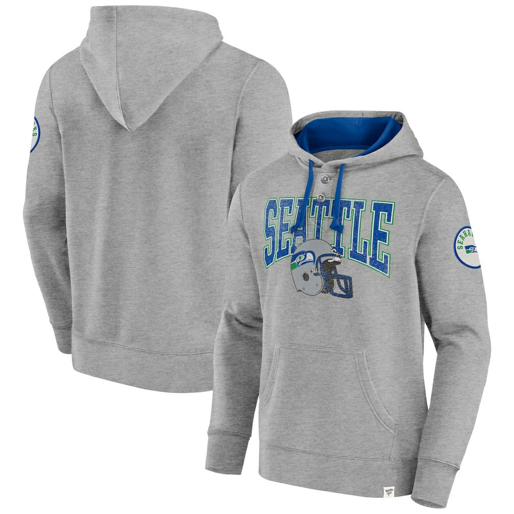 Seattle Seahawks Label Maker Pullover Hoodie - Heather Gray Hoodies