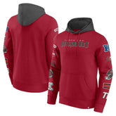 Tampa Bay Buccaneers Patched Out Pullover Hoodie - Red/Pewter Hoodies
