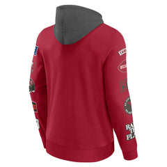 Tampa Bay Buccaneers Patched Out Pullover Hoodie - Red/Pewter Hoodies