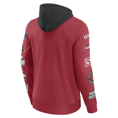 Arizona Cardinals Patched Out Pullover Hoodie - Cardinal/Black Hoodies