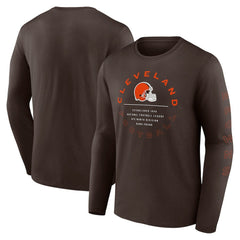 Cleveland Browns Stat Sheet Long Sleeve T-Shirt - Brown T-shirts
