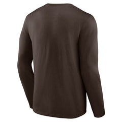 Cleveland Browns Stat Sheet Long Sleeve T-Shirt - Brown T-shirts