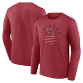Arizona Cardinals Stat Sheet Long Sleeve T-Shirt - Cardinal T-shirts