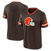 Cleveland Browns Stripe Stacking T-Shirt - Brown T-shirts