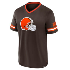 Cleveland Browns Stripe Stacking T-Shirt - Brown T-shirts