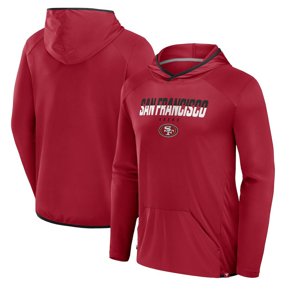 San Francisco 49ers Transitional Defender Hoodie Long Sleeve T-Shirt - Scarlet Hoodies