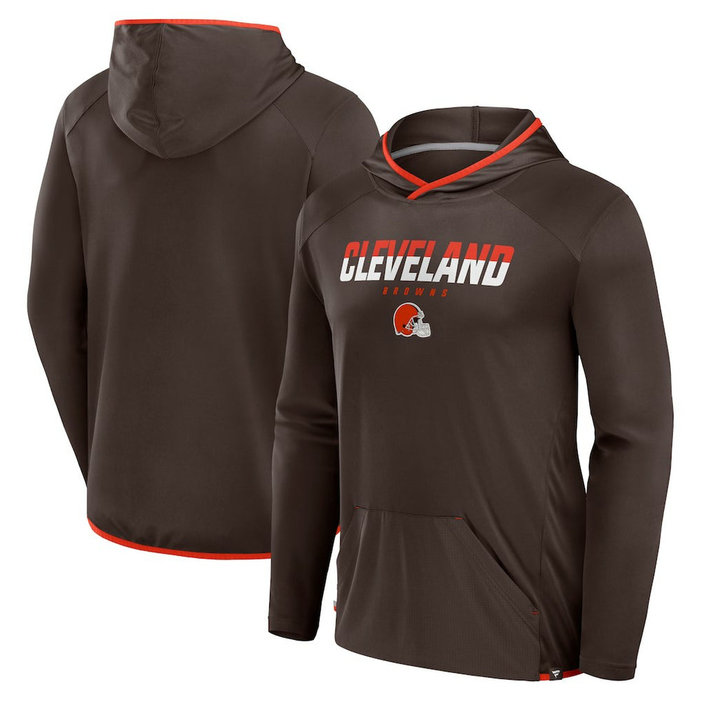 Cleveland Browns Transitional Defender Hoodie Long Sleeve T-Shirt - Brown Hoodies