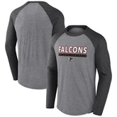 Atlanta Falcons Tri-Blend Raglan Long Sleeve T-Shirt - Heather Gray/Charcoal T-shirts