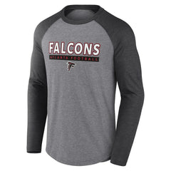 Atlanta Falcons Tri-Blend Raglan Long Sleeve T-Shirt - Heather Gray/Charcoal T-shirts