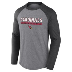 Arizona Cardinals Tri-Blend Raglan Long Sleeve T-Shirt - Heather Gray/Charcoal T-shirts