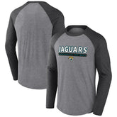 Jacksonville Jaguars Tri-Blend Raglan Long Sleeve T-Shirt - Heather Gray/Charcoal T-shirts