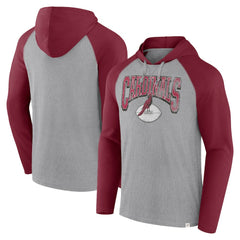 Arizona Cardinals Under Center Long Sleeve Hoodie T-Shirt - Gray/Cardinal Hoodies