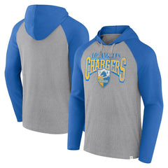 Los Angeles Chargers Under Center Long Sleeve Hoodie T-Shirt - Gray/Powder Blue Hoodies
