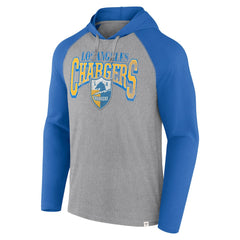 Los Angeles Chargers Under Center Long Sleeve Hoodie T-Shirt - Gray/Powder Blue Hoodies