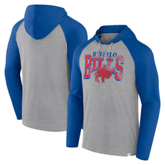 Buffalo Bills Under Center Long Sleeve Hoodie T-Shirt - Gray/Royal Hoodies