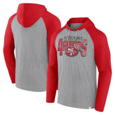San Francisco 49ers Under Center Long Sleeve Hoodie T-Shirt - Gray/Scarlet Hoodies
