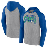 Seattle Seahawks Under Center Long Sleeve Hoodie T-Shirt - Gray/Royal Hoodies