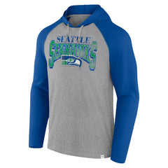 Seattle Seahawks Under Center Long Sleeve Hoodie T-Shirt - Gray/Royal Hoodies