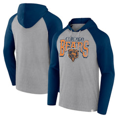 Chicago Bears Under Center Long Sleeve Hoodie T-Shirt - Gray/Navy Hoodies