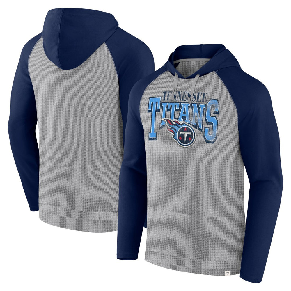 Tennessee Titans Under Center Long Sleeve Hoodie T-Shirt - Gray/Navy Hoodies