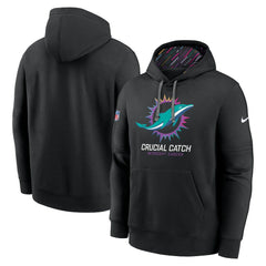 Miami Dolphins 2024 NFL Crucial Catch Club Pullover Hoodie - Black Hoodies