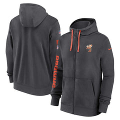 Cleveland Browns 2024 Sideline Club Full-Zip Hoodie - Anthracite Hoodies