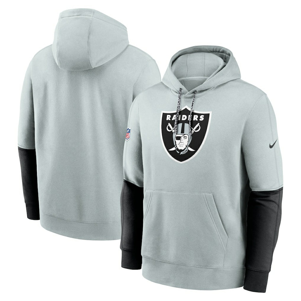 Las Vegas Raiders 2024 Sideline Club Pullover Hoodie - Silver Hoodies