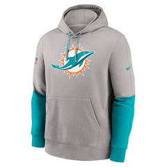 Miami Dolphins 2024 Sideline Club Pullover Hoodie - Gray Hoodies