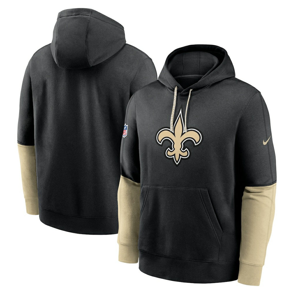 New Orleans Saints 2024 Sideline Club Pullover Hoodie - Black Hoodies