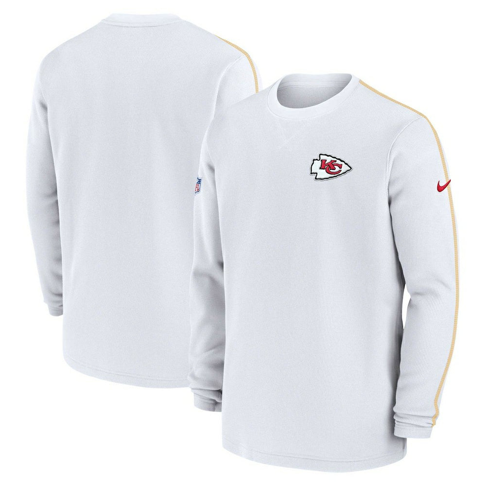 Kansas City Chiefs 2024 Sideline Coaches Long Sleeve Top - White Tops
