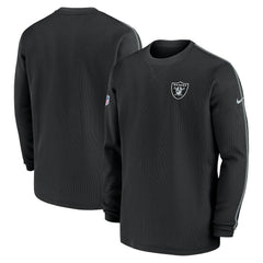 Las Vegas Raiders 2024 Sideline Coaches Long Sleeve Top - Black Tops