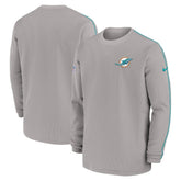 Miami Dolphins 2024 Sideline Coaches Long Sleeve Top - Gray Tops