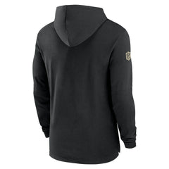 New Orleans Saints 2024/25 Sideline Performance Long Sleeve Hoodie T-Shirt - Black Hoodies