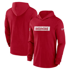 Tampa Bay Buccaneers 2024/25 Sideline Performance Long Sleeve Hoodie T-Shirt - Red Hoodies