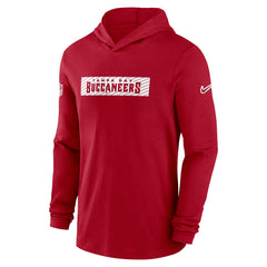 Tampa Bay Buccaneers 2024/25 Sideline Performance Long Sleeve Hoodie T-Shirt - Red Hoodies